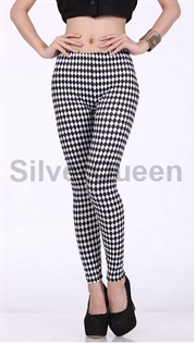 Sort hvid ruder leggings